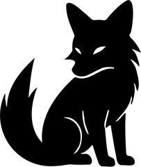 fox silhouette vector illustration, isolated on white