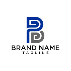 letter at monogram pb style line art modern logo	