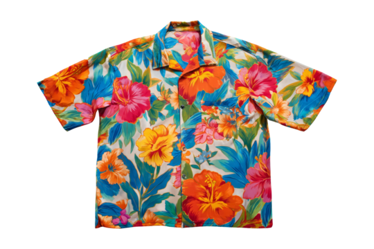 Vibrant floral shirt beachside casual fun