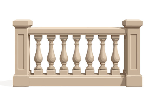 Decorative beige railing with elegant balusters in a modern architectural design