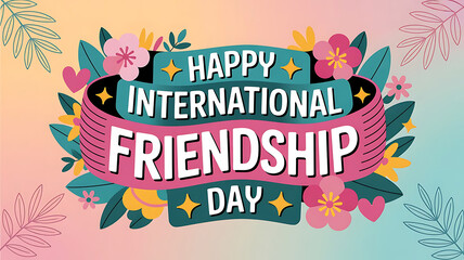 Obraz premium Happy international friendship day floral design illustration