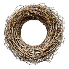 Natural Twig Wreath isolated on transparent background