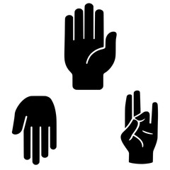 Obraz premium Sacred Hand Mudras: Abhaya, Varada, Prithvi Yoga Icon Set