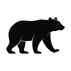 Black bear silhouette vector illustration isolated on white background minimal animal design