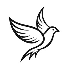 Elegant dove illustration with detailed wings a symbol of peace and hope