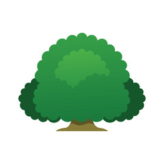 Stylized green bush vector illustration isolated on white for graphic design projects