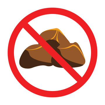 recommend clip art: Forbidden sign with brown stone rock icon, no rock allowed sign, stone prohibition symbol