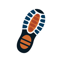 Tread pattern illustration of a shoe sole isolated on white background