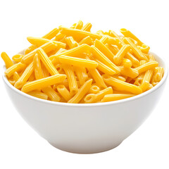 A Bowl of Golden Penne Pasta isolated on transparent background