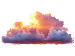 Dramatic Sunset Cumulus Cloud Formation Against a Dark Sky