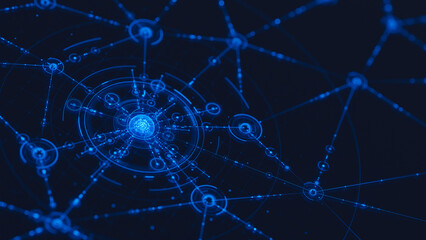 Big data technology data science analysis artificial intelligence generative ai deep learning machine learning algorithm neural flow network analytics innovation abstract futuristic. 3d rendering.