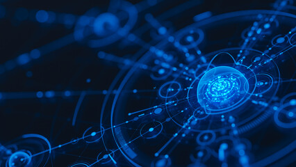 Big data technology data science analysis artificial intelligence generative ai deep learning machine learning algorithm neural flow network analytics innovation abstract futuristic. 3d rendering.