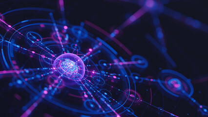 Big data technology data science analysis artificial intelligence generative ai deep learning machine learning algorithm neural flow network analytics innovation abstract futuristic. 3d rendering.