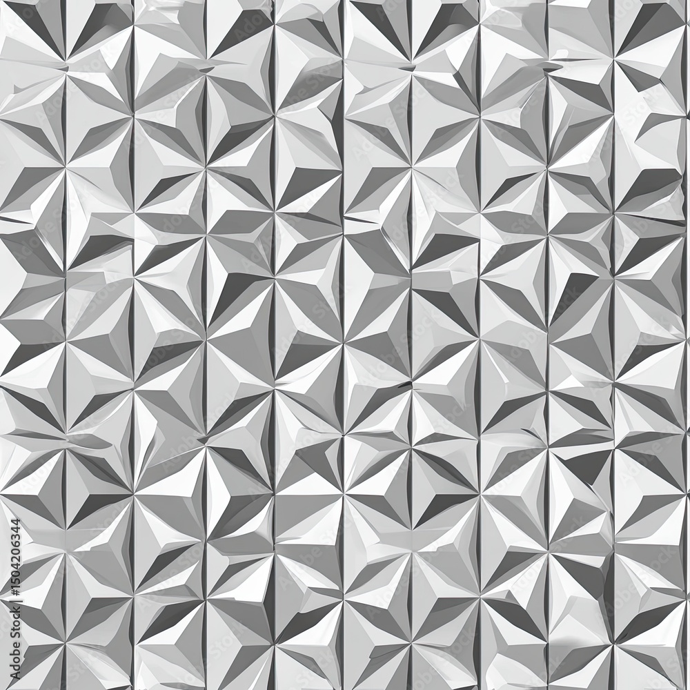 Poster seamless polygonal pattern in grayscale with d depth effect