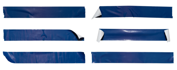 Set of blue banners paper stickers sheets, Copy space for text preview tags labels elements design, isolated on white background, png