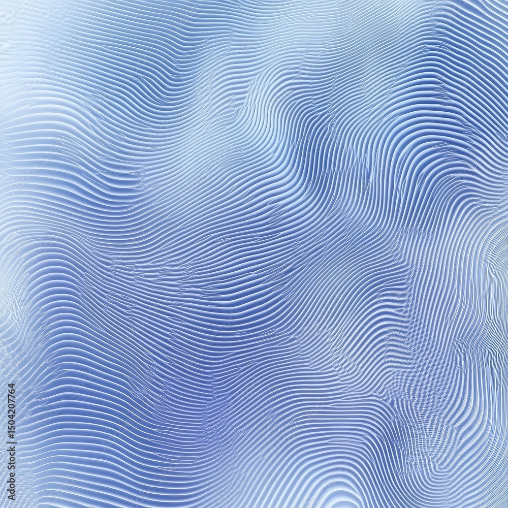 Poster blue gradient tech background with abstract wave lines