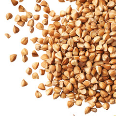 Pile of Buckwheat Groats isolated on transparent background