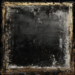 Obraz premium White Ink Calligraphy on Black with Gold Square Border