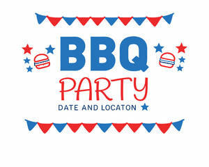 Bbq party invitation design template