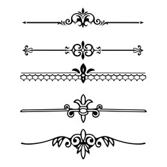Vintage Line Dividers and Decorative Border Elements Set.