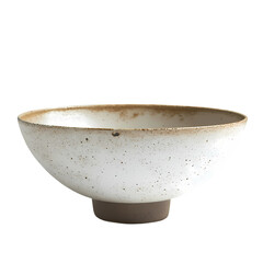 Speckled White Ceramic Bowl on Stand isolated on transparent background
