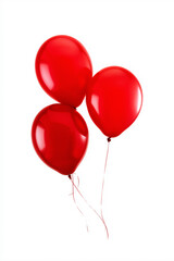 Red Balloons: Three vibrant red balloons, buoyant and free, poised against the air, represent the festive air, perfect for any celebration.