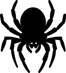 spider flat black icon transparent background 