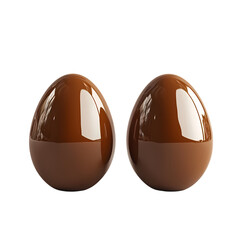 Two Chocolate Easter Eggs isolated on transparent background