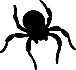 black and white spider icon transparent background