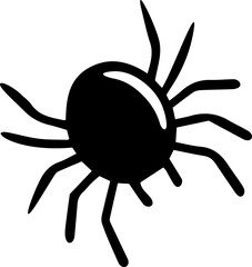 black and white spider icon transparent background