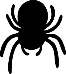 black and white spider icon transparent background