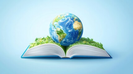 International Day of Education concept Illustration.globe shape book. Reading imagination concept for education holiday.