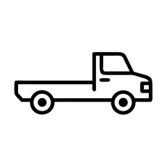 Fototapeta premium Flatbed Pickup Truck Line Icon Vector Outline Illustration