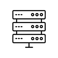 Server Rack Outline Icon for Data Center and Cloud Technology Concepts