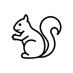 Minimalist Line Art Squirrel Icon Vector for Nature and Wildlife Designs
