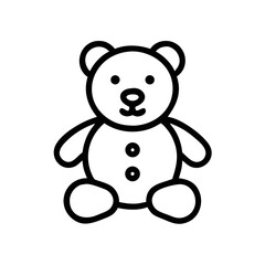 Simple Teddy Bear Icon Vector for Kids and Toy Design Concepts