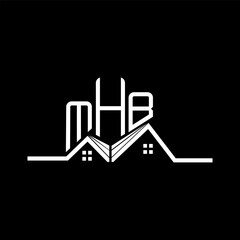 MHB Real State logo design, MHB simple and modern logo. MHB luxurious alphabet design