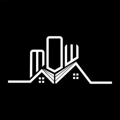 MOW Real State logo design, MOW simple and modern logo. MOW luxurious alphabet design