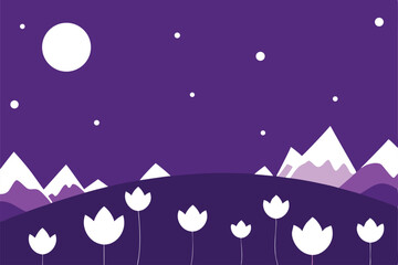 winter night landscape