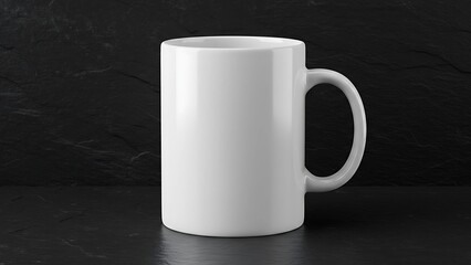 Fototapeta premium Minimalist White Coffee Mug Mockup for Branding and Design
