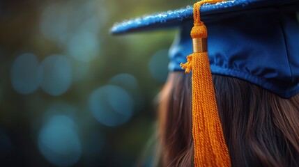 Celebrating achievements of graduates in a serene outdoor location during a graduation ceremony with colorful caps and tassels