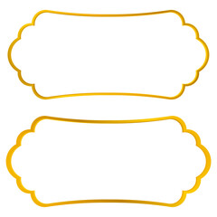 Aesthetic gold metallic text frame