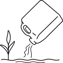 Organic fertilizer. Vector outline icon.