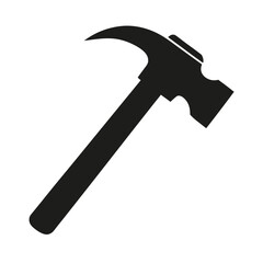 hammer silhouette icon vector with white background.