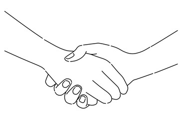 お互いにしっかりと相手の手を握り握手している手