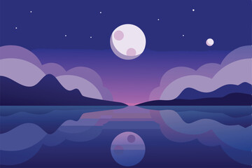 moon over the sea