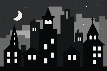 night city vector illustration