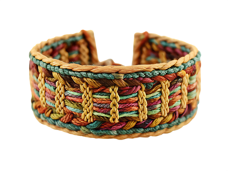 Bohemian Woven Bracelet with Free Form Interlaced F Isolated on Transparent Background  PNG