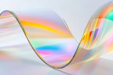 Wavy iridescent sheet with vibrant colors creates a beautiful interplay of light and movement