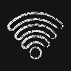 Icon wifi. Internet network elements. Icon in chalk style.
